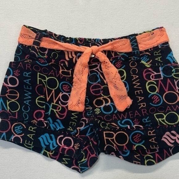 Rocawear Neon Printed Shorts Bloomers Size 12 Months Y2K - Picture 6 of 7